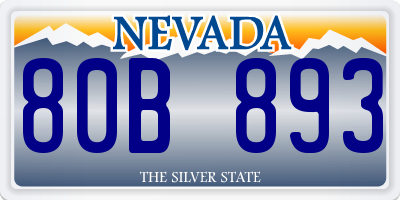 NV license plate 80B893
