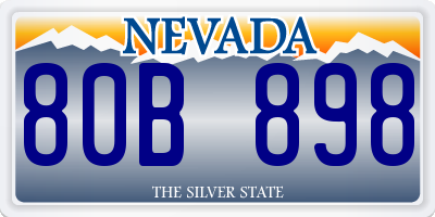 NV license plate 80B898