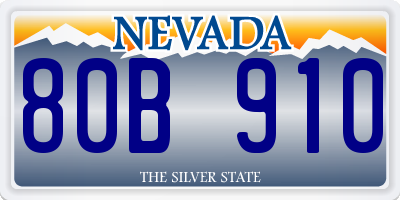 NV license plate 80B910