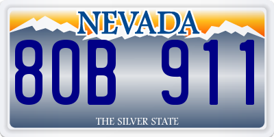 NV license plate 80B911