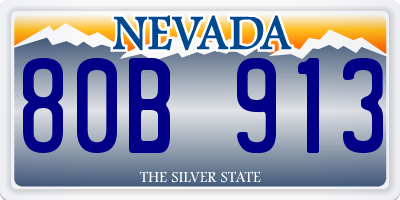 NV license plate 80B913
