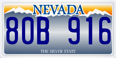 NV license plate 80B916