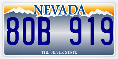 NV license plate 80B919