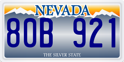 NV license plate 80B921