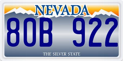 NV license plate 80B922