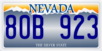 NV license plate 80B923