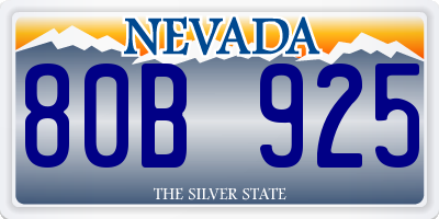 NV license plate 80B925