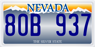 NV license plate 80B937