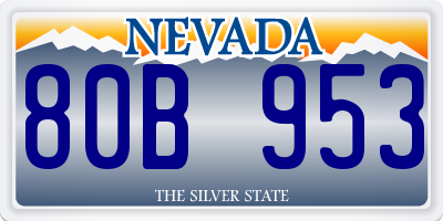 NV license plate 80B953