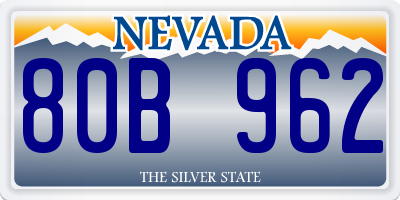NV license plate 80B962