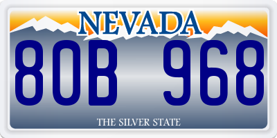 NV license plate 80B968