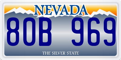 NV license plate 80B969