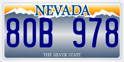 NV license plate 80B978