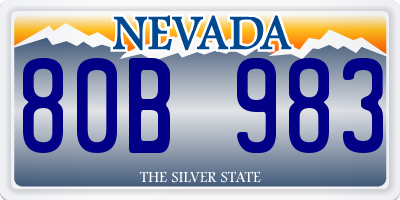 NV license plate 80B983