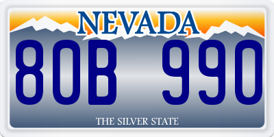 NV license plate 80B990