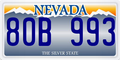 NV license plate 80B993