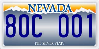 NV license plate 80C001