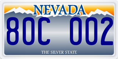 NV license plate 80C002