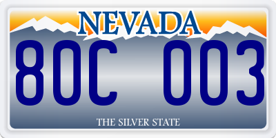 NV license plate 80C003