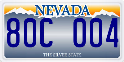 NV license plate 80C004