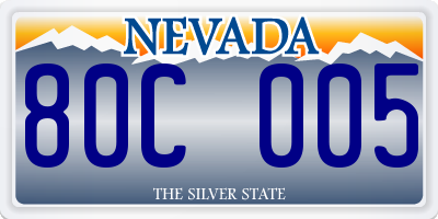 NV license plate 80C005