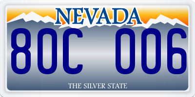 NV license plate 80C006