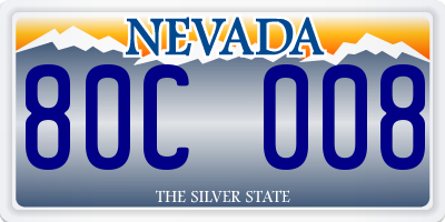 NV license plate 80C008