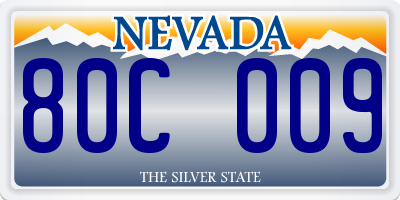 NV license plate 80C009