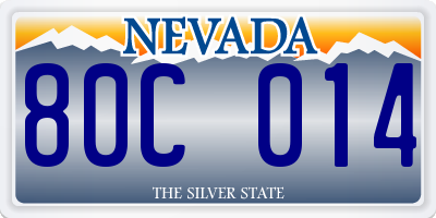 NV license plate 80C014