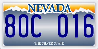 NV license plate 80C016