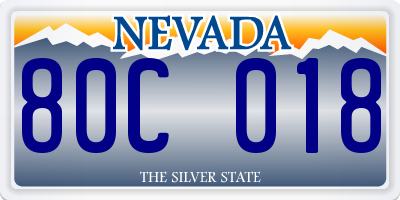 NV license plate 80C018