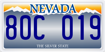 NV license plate 80C019