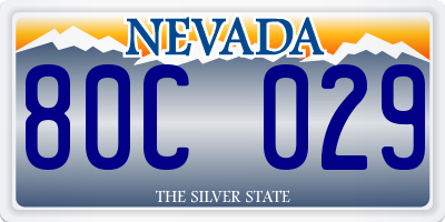 NV license plate 80C029