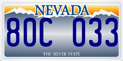 NV license plate 80C033