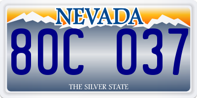 NV license plate 80C037