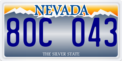 NV license plate 80C043