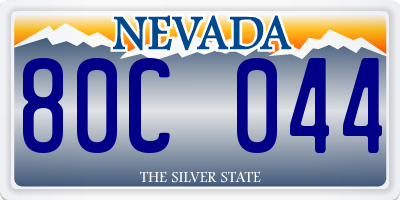 NV license plate 80C044