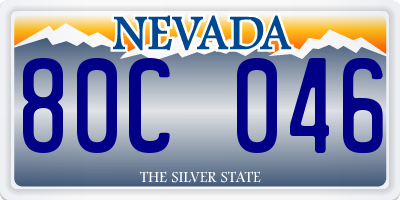NV license plate 80C046