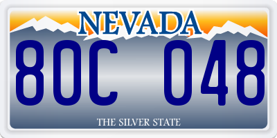 NV license plate 80C048