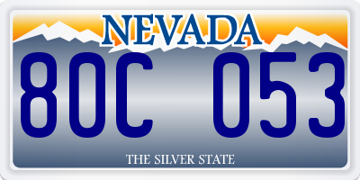 NV license plate 80C053