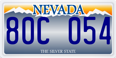 NV license plate 80C054