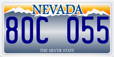 NV license plate 80C055