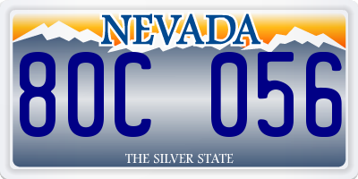NV license plate 80C056
