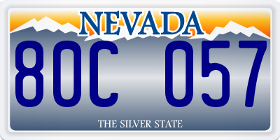 NV license plate 80C057