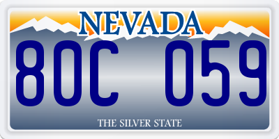NV license plate 80C059