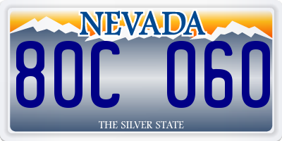 NV license plate 80C060