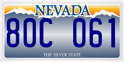 NV license plate 80C061