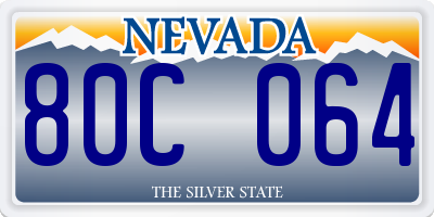 NV license plate 80C064