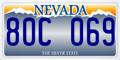 NV license plate 80C069