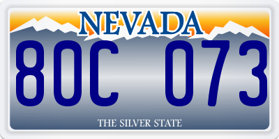 NV license plate 80C073